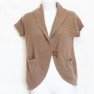 Y2k BCBG Max azria Angora Wool Sweater Cardigan Vest Shawl Neck Short Sleeves S